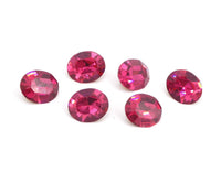 Vintage Swarovski Crystal Oval Rhinestone 12x10mm Dark Rose - Bead Nerd