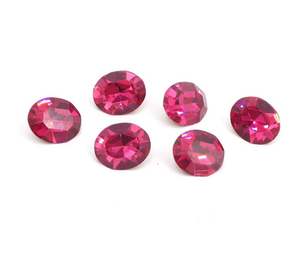 Vintage Swarovski Crystal Oval Rhinestone 12x10mm Dark Rose - Bead Nerd