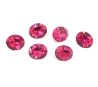 Vintage Swarovski Crystal Oval Rhinestone 12x10mm Dark Rose - Bead Nerd
