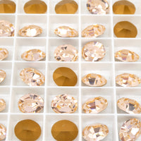 Vintage Swarovski Crystal Oval Rhinestone 12x10mm Light Peach - Bead Nerd