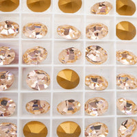 Vintage Swarovski Crystal Oval Rhinestone 12x10mm Light Peach - Bead Nerd