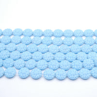 West German 2 - hole Floral Glass Beads 14mm Turquoise - Bead Nerd
