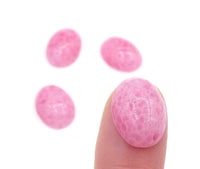 West German Dome Glass Oval Cabochon 18x13mm Pink Marble - Bead Nerd