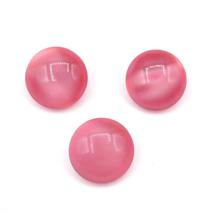 West German Dome Glass Round Cabochon 20mm Pink Moonstone - Bead Nerd