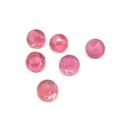 West German Faceted Givre Glass Chaton 47ss (10mm) Opaque Pink and Crystal - Bead Nerd