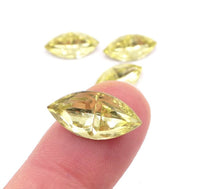 West German Glass Navette with split 18x9mm Jonquil - Bead Nerd
