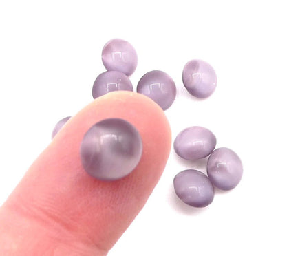 West German Glass Round Cabochon 9mm (40ss) Amethyst Moonstone - Bead Nerd