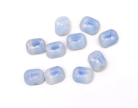 West German Sabrina Glass Octagons 10x8mm Light Sapphire - Bead Nerd
