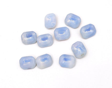West German Sabrina Glass Octagons 10x8mm Light Sapphire - Bead Nerd