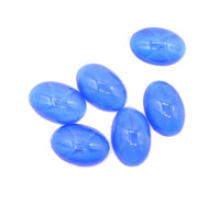 West German Star Glass Oval Cabochon 16x12mm Light Sapphire Moonstone - Bead Nerd