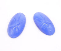 West German Star Glass Oval Cabochon 32x16mm Light Sapphire Moonstone - Bead Nerd