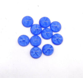 West German Star Glass Round Flatback Cabochon 8mm Light Sapphire Moonstone - Bead Nerd